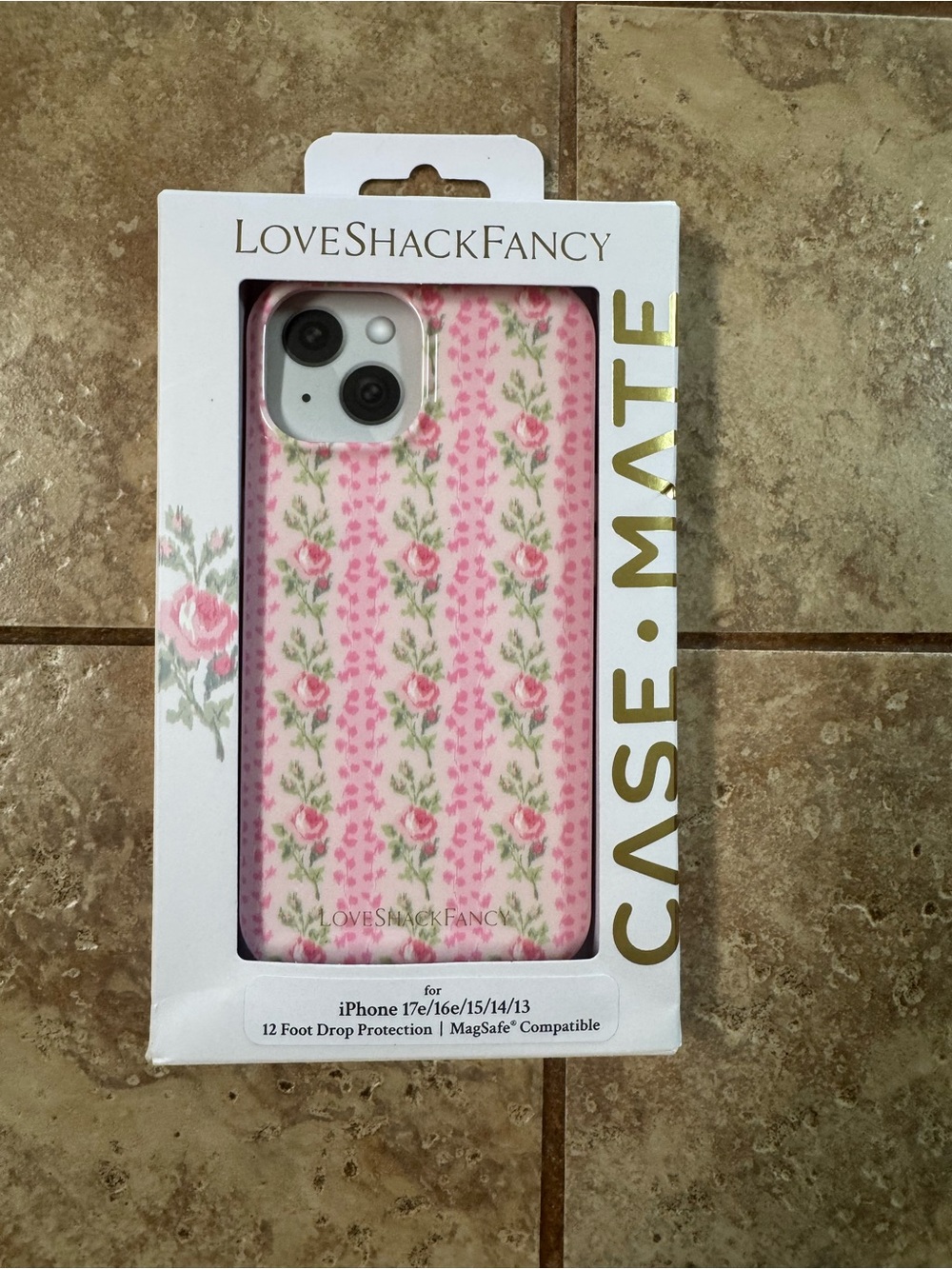 case-mate LoveShackFancy Pink and Green Floral iPhone Case